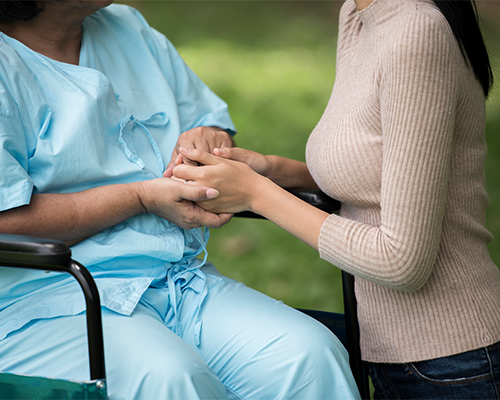 Gentle hands showing compassionate care